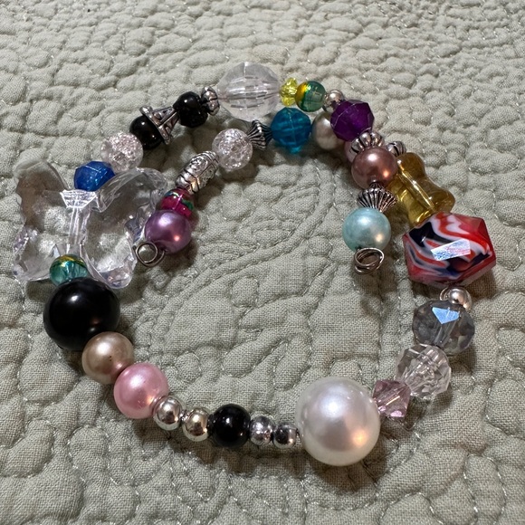 Jewelry - Beaded Bracelet Adjustable Crystal Beads Wrap Bracelet Butterfly Rainbow